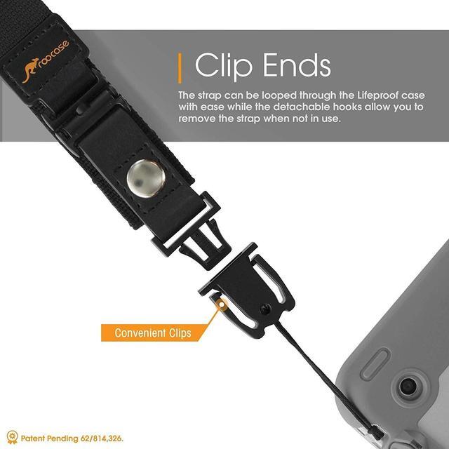 Alt view image 4 of 5 - rooCASE 5-Pack Breakaway Clip Safety Shoulder Strap for LifeProof NUUD/FRE iPad Case, Break Away Strap Compatible with LifeProof Case for iPad Pro 9.7, iPad Air 2 1, iPad Mini 4, 3, 2, 1, Black