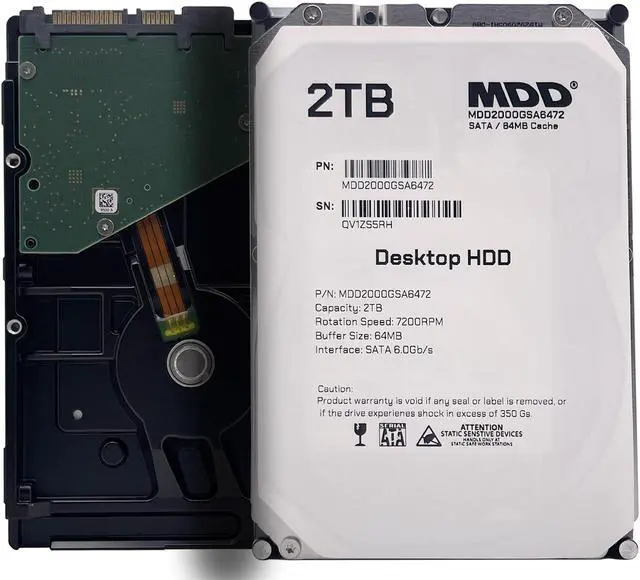 Main image of MDD 2TB 64MB Cache 7200RPM SATA 6.0Gb/s 3.5inch Internal Desktop Hard Drive (MDD2000GSA6472)