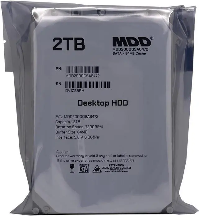 Alt view image 2 of 5 - MDD 2TB 64MB Cache 7200RPM SATA 6.0Gb/s 3.5inch Internal Desktop Hard Drive (MDD2000GSA6472)