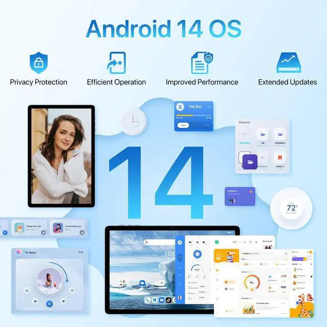 Alt view image 2 of 5 - UMIDIGI G9 Tab Tablet 11 Inch,Android 14 Tablet Dual SIM Card Slots 8GB+256GB+1TB Expand,Android Tablet with Stylus&Case 7200mAh and 13+8MP Cameras,2024 Cellular Tablet with Face Unlock,GPS,FM(Gray)