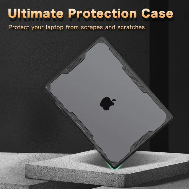 Alt view image 2 of 5 - MOSISO Compatible with MacBook Air 15 inch Case 2023 A2941 M2, Plastic Hard Case&Symmetric Geometric Heavy Duty Hard Shell&Keyboard Skin&Screen Protector&Type C Adapter 2 Pack, Crystal Clear&Black