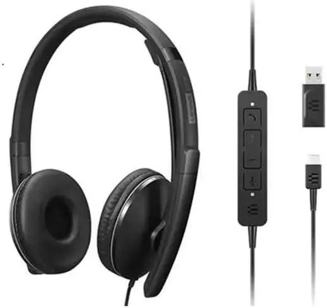 Main image of Lenovo Wired ANC UC Headset Gen 2, Black