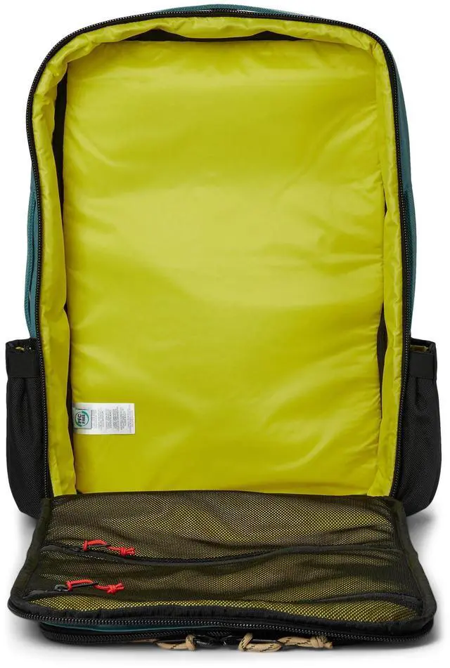 Alt view image 3 of 4 - Topo Designs Global Travel Bag 30-40 Liter - Carry-on Compliant Versatile Pack, 3 Carry Options, External Laptop Sleeve (Eco-Friendly, 30L, Pine)