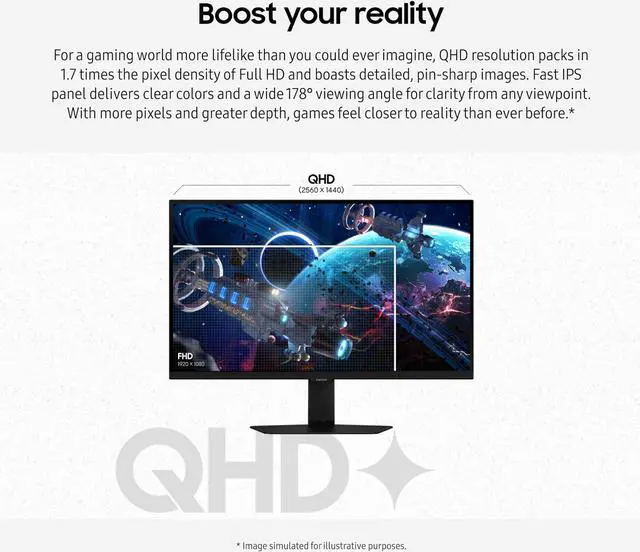 Alt view image 3 of 5 - SAMSUNG 32-Inch Odyssey G50D Series QHD Fast IPS Gaming Monitor, 1ms, VESA DisplayHDR 400, 180Hz, AMD FreeSync, Adjustable Stand, Eye Saver Mode, LS32DG502ENXZA, 2024