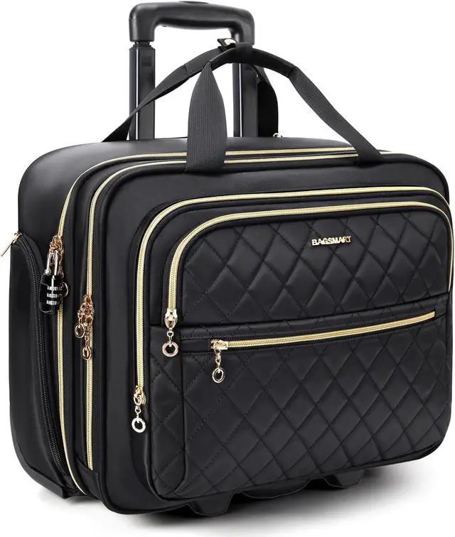 Alt view image 2 of 5 - BAGSMART Rolling Laptop Bag Women+ Rolling Backpack for Women, Wheeled Backpack with Packing Cube, Rolling Briefcase Fits 15.6 Inch Laptop, Underseat Carry On Luggage