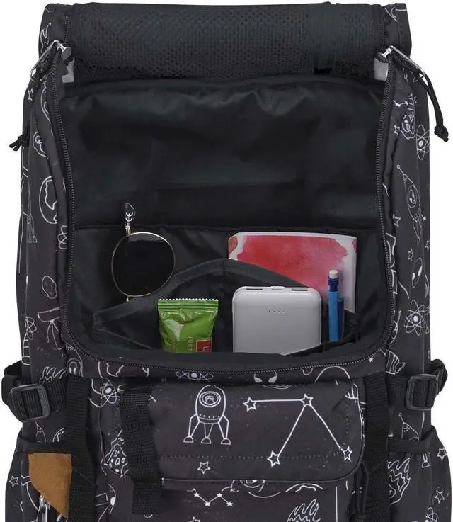 Alt view image 5 of 5 - JanSport Hatchet Backpack - 15-inch Padded Laptop Compartment, Dual Water Bottle Pockets, Side Compression Straps, Cosmic City