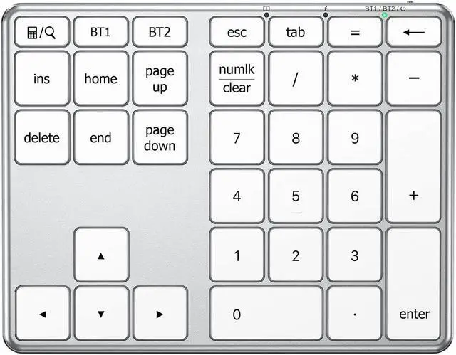 Main image of iClever Number Pad for Laptop, Bluetooth Number Pad, USB-C Charge, Aluminum Build, Multi-Device Wireless Number pad for Data Entry, Compatible with Mac, iMac, Tablet, Laptop, PC Desktop