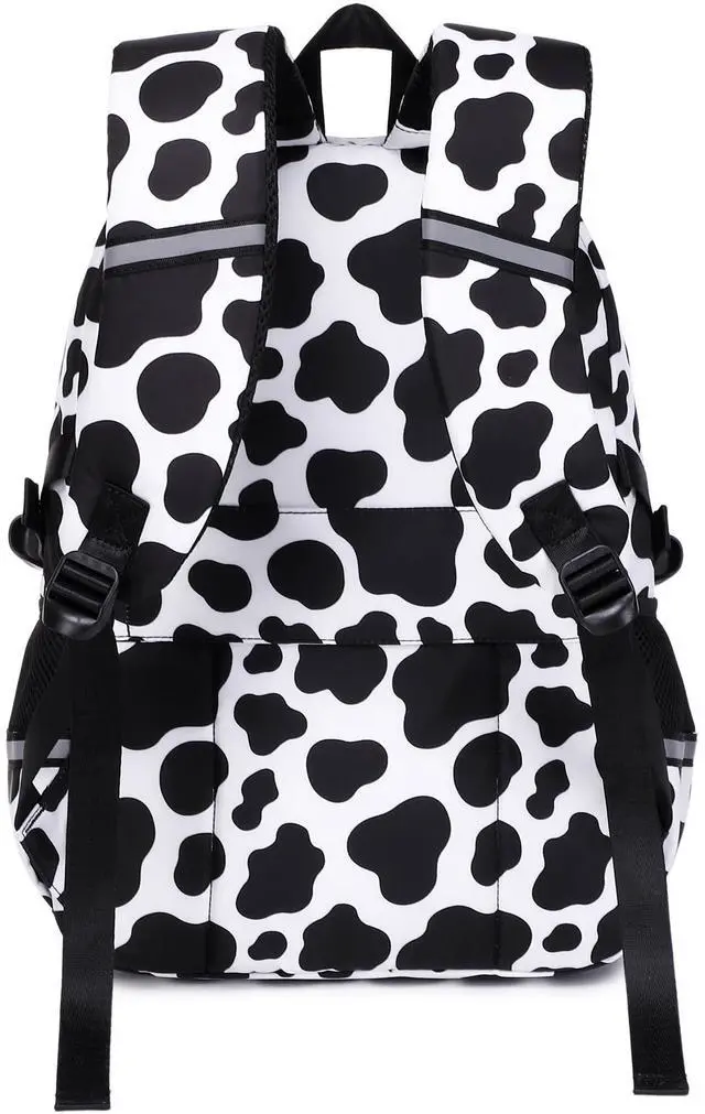 Alt view image 3 of 5 - abshoo Big Student Laptop Backpack For College Women Middle High School Teen Girls Bookbag Travel Daypack (Cow Print Black)