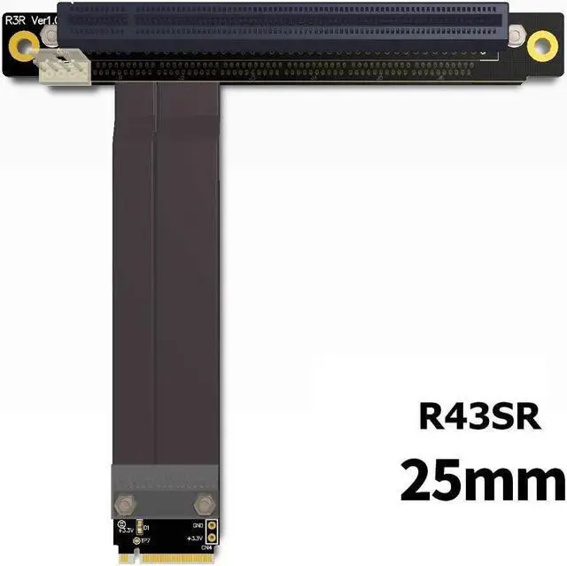 Alt view image 2 of 5 - JMT ADT-R43SR M.2 NGFF NVMe Key M to PCIE x16 Extension Cable 32G/BPS 16x PCI-e PCI-Express Graphics Card Riser Adapter R43SR for M2 2230 2242 2260 2280 (25cm)