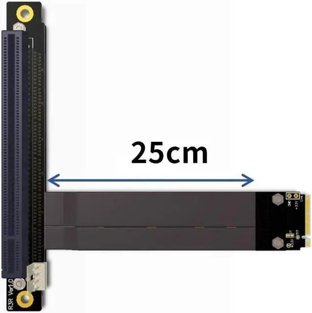 Alt view image 3 of 5 - JMT ADT-R43SR M.2 NGFF NVMe Key M to PCIE x16 Extension Cable 32G/BPS 16x PCI-e PCI-Express Graphics Card Riser Adapter R43SR for M2 2230 2242 2260 2280 (25cm)