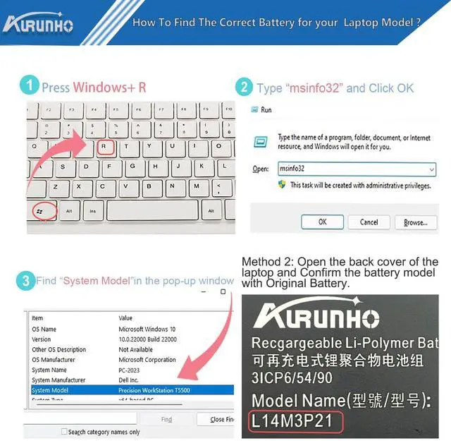 Alt view image 4 of 5 - AURUNHO L14M3P21 45Wh Laptop Battery Replacement for Lenovo Edge 2-1580 Flex 3-1570 3-1470 4-1570 4-1580 Yoga 500-15IBD 510-15IKB 510-15ISK 510-14AST 310S-15IKB 310S-14IKB 500S-14ISK Series 11.1V