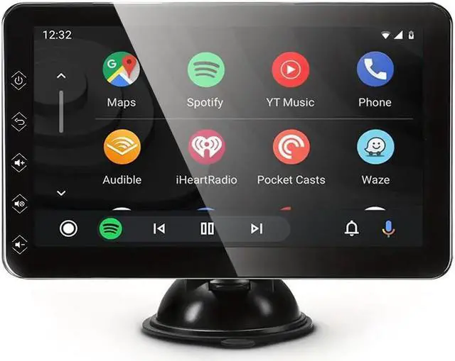 Main image of AUCOMM 7" Portable Carplay Screen for Car Supports Wireless Connection with Carplay, Android Auto and Mirror, IPS Touchscreen Dash Mount Carplay for All Vehicles