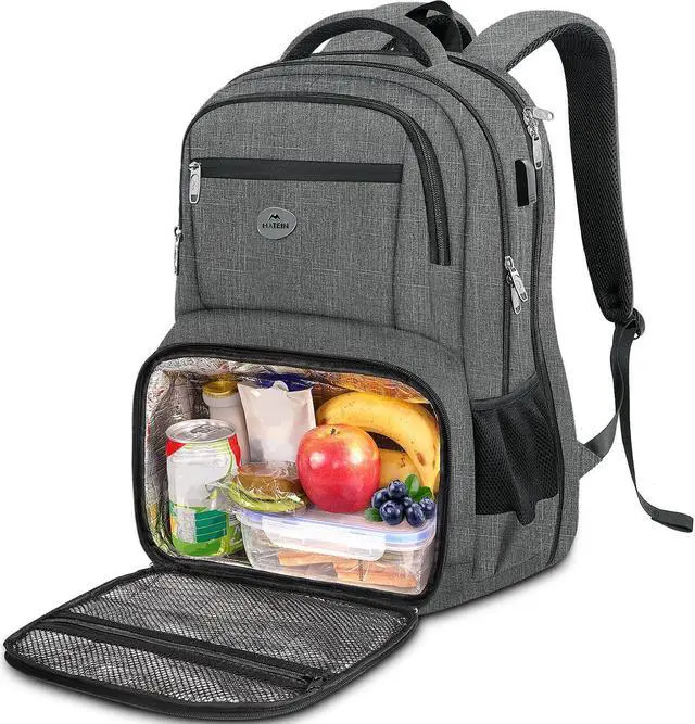 Main image of MATEIN Work Backpack for Men, Large Anti Theft Lunch Backpack with Laptop Compartment, TSA Friendly Travel Carry On Flight Approved, Lightweight College Bag for Camping Hiking, Grey
