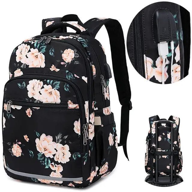 Alt view image 2 of 5 - Bluboon Backpack for Women 15.6 Inch Laptop Bookbag College Girls Daypack for Business Travel with USB Charging Port