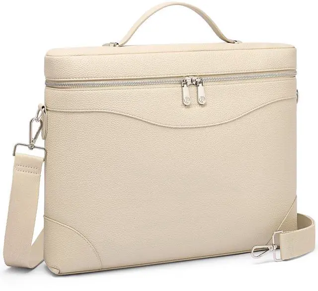 Main image of BOSTANTEN Laptop Bag for Women Work Tote Bag Leather Briefcase Messenger Bag for Bussiness Trip/Office,Fits for MacBook Pro 16 Inch, HP 15.6 Inch