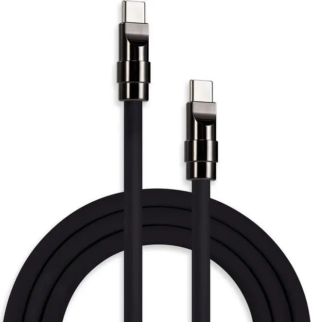 Main image of chubbycable Black Chubby - Special Black Samurai Edition Silicone Fast Charging USB-C Cable Phones Tablets Type C Charger Cord, Metallic Glossy Black, Type C to Type C, 9.8FT