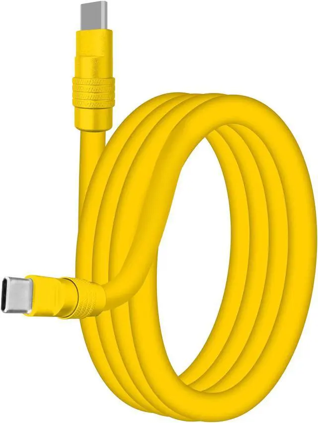 Main image of chubbycable Chubby 2.0 Fast Charging Cable Durable Soft Silicone USB C Cable 240W Extra Thick Phone Charger Cord Data Transfer Cord, Yellow+Yellow, Type-C to Type-C, 19.6 FT