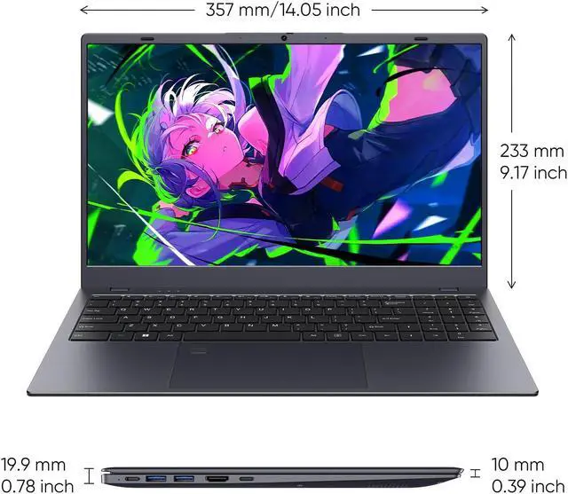 Alt view image 2 of 5 - Coolby 15.6inch Windows 11 Laptop, 12GB RAM/256GB SSD, 1920x1080 IPS Display, Intel N95(Beats N5095) Quad Core Laptop Computer, Support Fingerprint, WiFi 5, BT