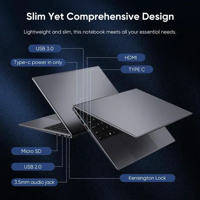 Alt view image 4 of 5 - Coolby 15.6inch Windows 11 Laptop, 12GB RAM/256GB SSD, 1920x1080 IPS Display, Intel N95(Beats N5095) Quad Core Laptop Computer, Support Fingerprint, WiFi 5, BT
