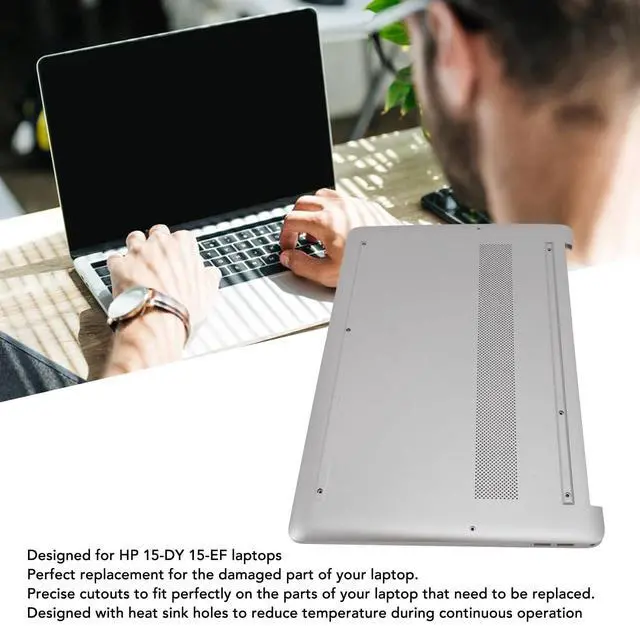 Alt view image 3 of 5 - Cuifati Replacement for HP 15-DY 15-EF Laptop Lower Base Bottom Case Cover Assembly Part, Efficient Cooling Base Enclosure, Replacement Bottom Door Cover for HP 15-DY 15-EF