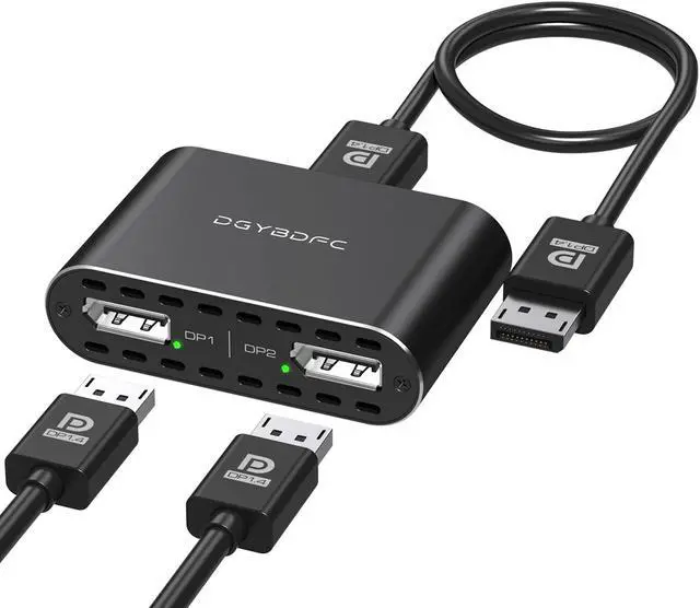 Main image of DGYBDFC DisplayPort to Dual DisplayPort Splitter Dual 4K120Hz or 4K144Hz+4K60Hz Extend/Copy Display Display Port Splitter SST/MST DP to Dual DP Splitter for 2 Monitors (MacOS Only Supports SST Mode)
