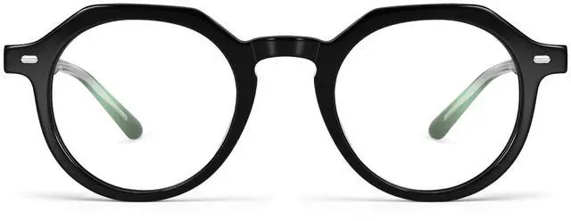 Alt view image 2 of 5 - Dollger Blue Light Blocking Glasses For Woman Men Thick Frame Round Non-Prescription Glasses, For Computer Work Gaming, Black