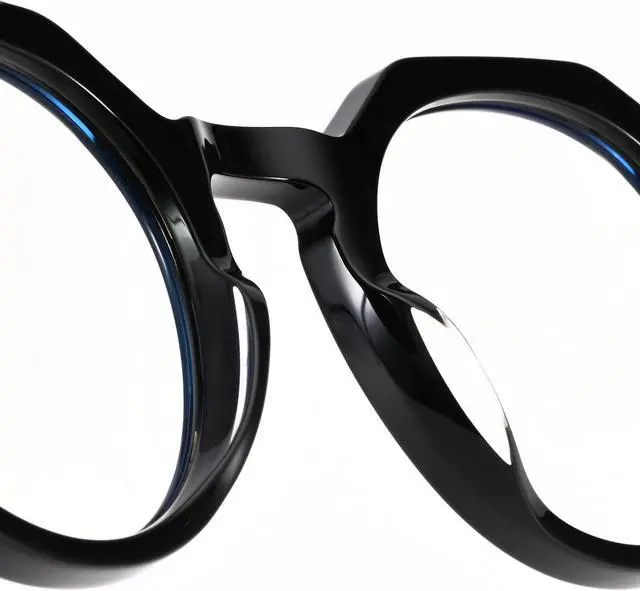 Alt view image 3 of 5 - Dollger Blue Light Blocking Glasses For Woman Men Thick Frame Round Non-Prescription Glasses, For Computer Work Gaming, Black