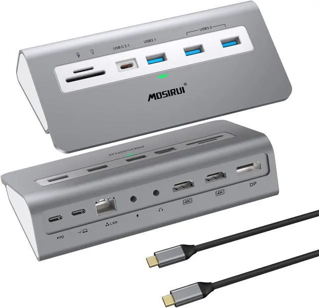 Main image of USB C Docking StationTriple Display,14-in-1 USB C Hub Adapter with Dual 4K HDMI/DisplayPort,10Gbps USB A/C 3.1,2 USB 3.0,100W PD,USB C Laptop Dock Dual Monitor for Dell/HP/Windows/Mac