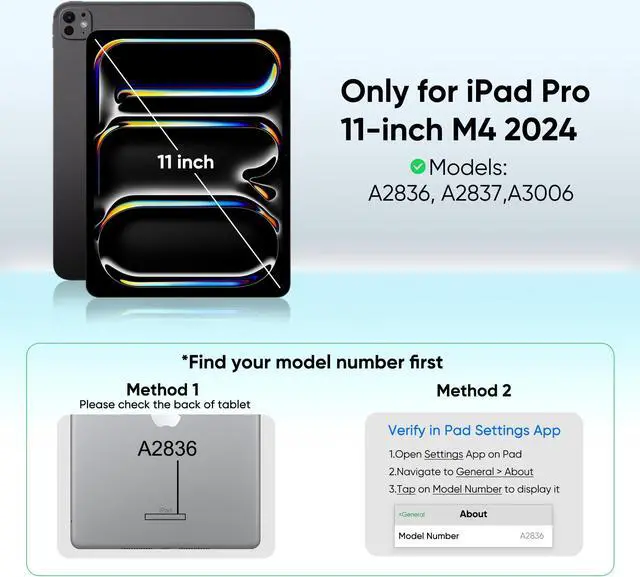 Alt view image 2 of 5 - doqo iPad Pro 11 inch Case with Keyboard (M4, 2024),Keyboard case for iPad Pro 11 2024 with Multi-Touch Trackpad, 7 Colors Backlight & 360degRotatable,Thin&Light for iPad Pro 11 5th A2836, A2837