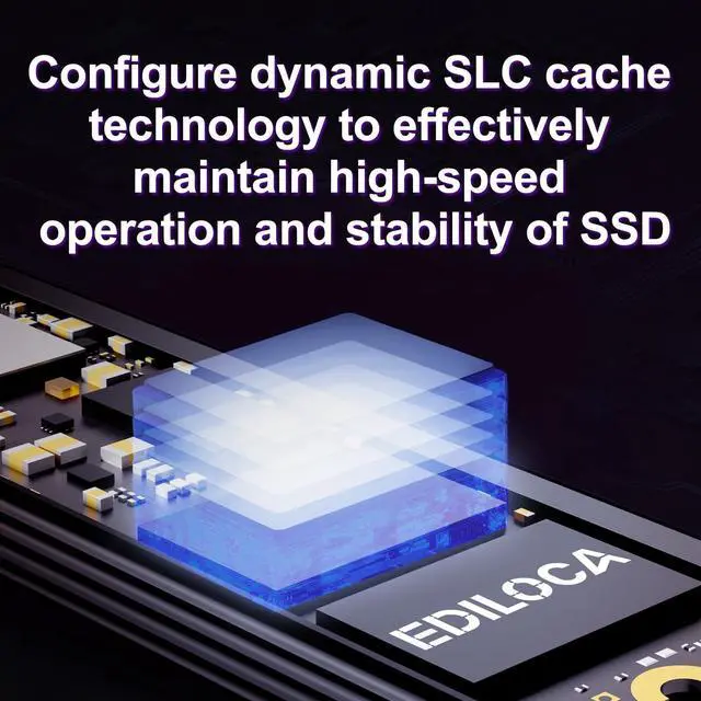 Alt view image 4 of 5 - Ediloca 2TB M2 NVME SSD with Heatsink - PCIe Gen4.0 NVMe M.2 2280 3D NAND TLC, 4800MB/s Read, Internal Solid State Drive for PS5/PC, Dynamic SLC Cache, PS5 Storage Expansion, 5-Year Warranty(EN760)