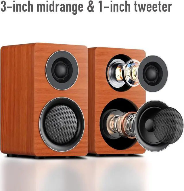 Alt view image 3 of 5 - Computer Gaming Speaker System with Subwoofer, PC Desktop Monitor Surround Sound, Two Satellite with Midrange and Treble, Full Range Coverage, Support Optical/Coaxial/3.5 to RCA/Wireless Connection