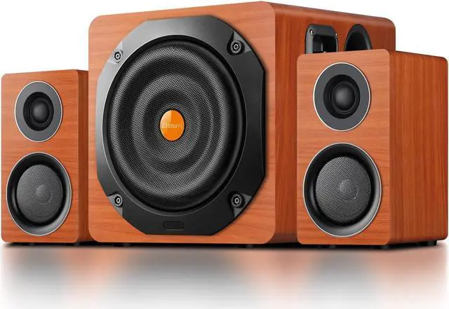 Main image of Computer Gaming Speaker System with Subwoofer, PC Desktop Monitor Surround Sound, Two Satellite with Midrange and Treble, Full Range Coverage, Support Optical/Coaxial/3.5 to RCA/Wireless Connection