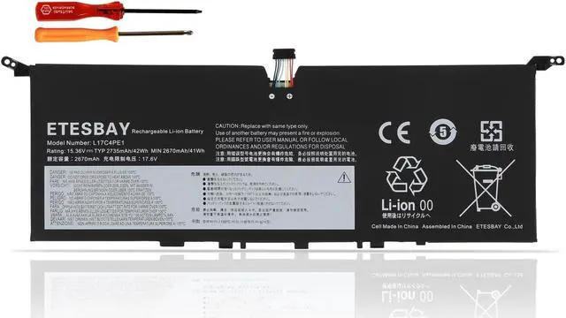 Main image of ETESBAY L17C4PE1 Laptop Battery Compatible with Lenovo ideapad 730S-13IWL Yoga S730-13IWL S730-13IML Series L17M4PE1 L17S4PE1 5B10R32748 5B10R32749 5B10W67276 5B10W67274 15.36V 42Wh 4-Cell
