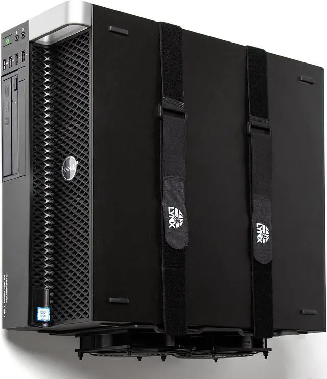 Alt view image 5 of 5 - GEOLYNX Wall Mount | Vented Computer UPS NAS Server Workstation Uninterruptible Power Supply Wall Bracket Kit with Hardware & Straps + 120mm Case Fan Attachment Points (Fans Not Included) (Medium)