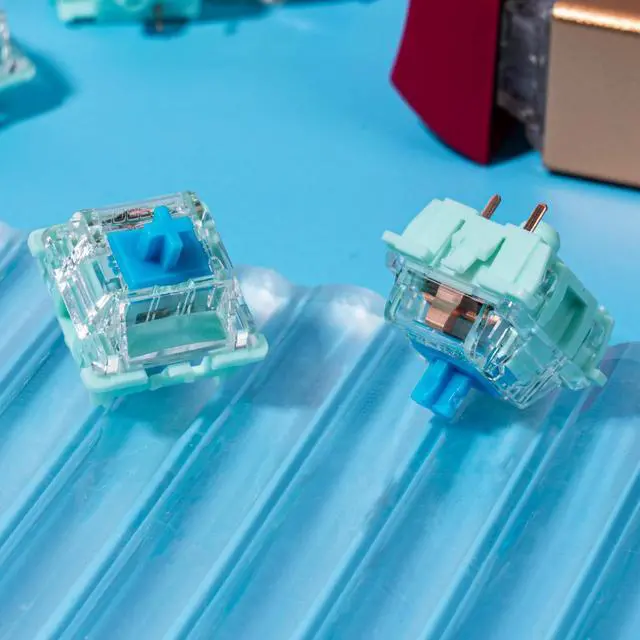 Alt view image 4 of 5 - Gateron Jade Series Pre-Lubed Clicky Blue Keyboard Switch,3-Pin 60gf Double Spring Switch,for MX Gaming Mechanical Keyboard(Jade Blue,72PCS)