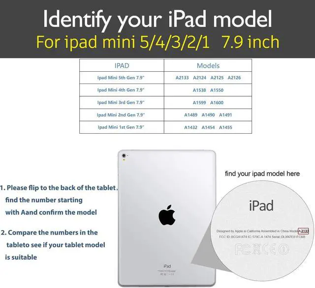 Alt view image 2 of 5 - Gexmil Case for iPad Mini 7.9 Inch,5th/4th/3rd/2nd/1st Generation(2019/2015/2014/2013/2012) Genuine Leather Cover Anti Slip,Cowhide Folio Cover Auto Sleep/Wake with Adjustable Stand,Sand Dark Brown