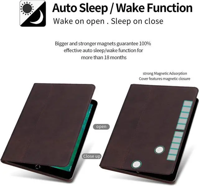 Alt view image 4 of 5 - Gexmil Case for iPad Mini 7.9 Inch,5th/4th/3rd/2nd/1st Generation(2019/2015/2014/2013/2012) Genuine Leather Cover Anti Slip,Cowhide Folio Cover Auto Sleep/Wake with Adjustable Stand,Sand Dark Brown