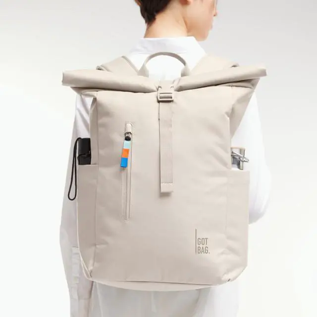 Alt view image 5 of 5 - GOT BAG - ROLLTOP EASY Backpack, Backpack for Hiking & Travel with a 16" Laptop Sleeve, Eco-Conscious Bag Made of Recycled Ocean Impact Plastic(tm) (Softshell Color)