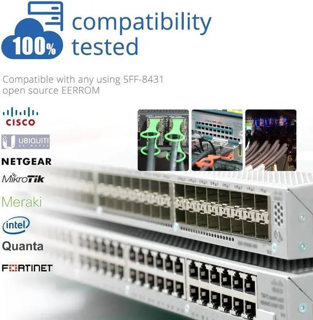 Alt view image 5 of 5 - 4 Pack SFP+ Cable, 10G SFP+ DAC, 1M(3.3ft), Passive Direct Attach Copper Twinax Cable for Cisco SFP-H10GB-CU1M, Ubiquiti UniFi UC-DAC-SFP+, Meraki, Mikrotik, Intel, Fortinet, Netgear