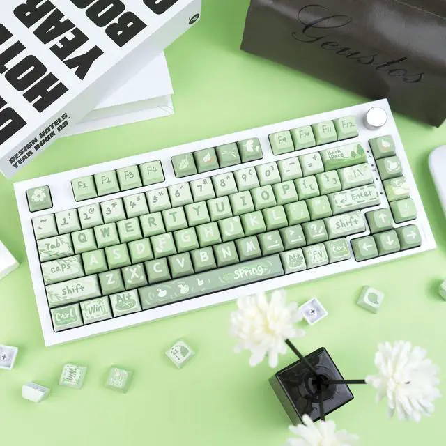 Alt view image 5 of 5 - GEKUCAP PBT 133 Keys Anime Keycaps, Matcha Green Dye-Sublimation Customized Cute Keycaps, XDA Profile Keycaps Set for Cherry Gateron MX Switches Mechanical Gaming Keyboards