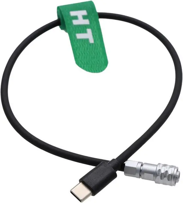 Alt view image 3 of 5 - HangTon USB-C Power Cable for DJI RS4 RS3 Pro RS2 to Blackmagic BMPCC 4K 6K Pro G2 BMCC 6K Pocket Cinema Camera, USB Type-C Gimbal to 2 Pin Female 12V 30cm