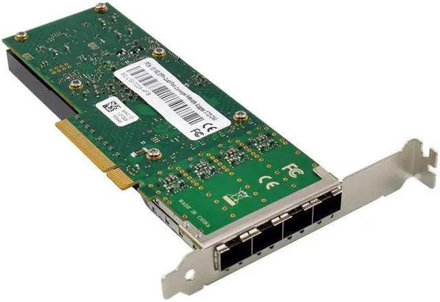 Alt view image 2 of 4 - HINYSENO PCI-E Dual Port 4 x SFP iWARP RDMA Ethernet 10/100/1000Mbps/10G Gigabit LAN Card Network Interface Controller Card for Intel X722-DA4 Chipset Full/Low Profile Bracket