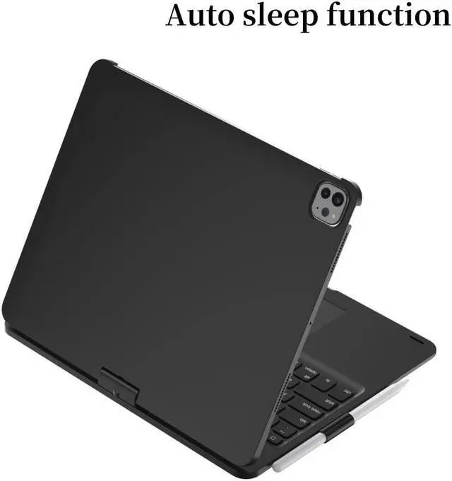 Alt view image 5 of 5 - kaidisen 360deg Rotatable Keyboard Compatible with iPad Pro 11 inch (M4, 2024) Keyboard Case with Touchpad and 7 Color Backlight Foldable Backlit 360 Rotating,Black