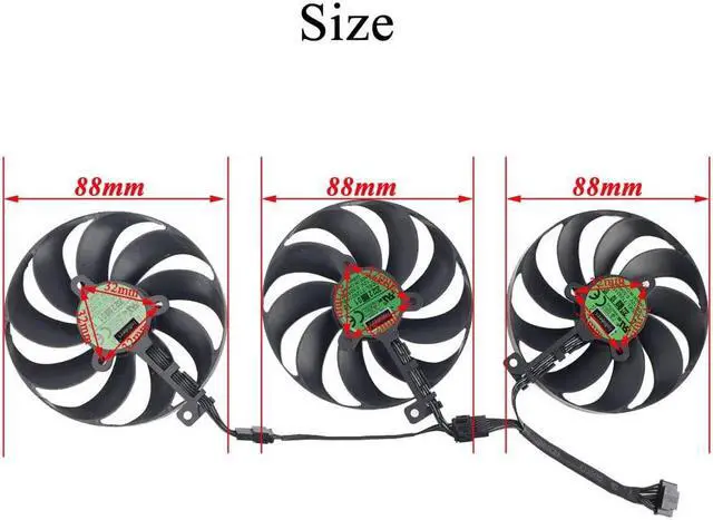 Alt view image 2 of 5 - inRobert 88mm T129215SU GPU Fan Replacement for ASUS TUF Gaming RTX 3060 3070 3080 Ti Graphics Card Cooler (Fan-ABC)