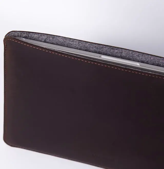 Alt view image 5 of 5 - INCARNE Laptop Leather Case - MacBook Air 15 inch Sleeve - Compatible with MacBook Air 15" M2 A2941, Brown