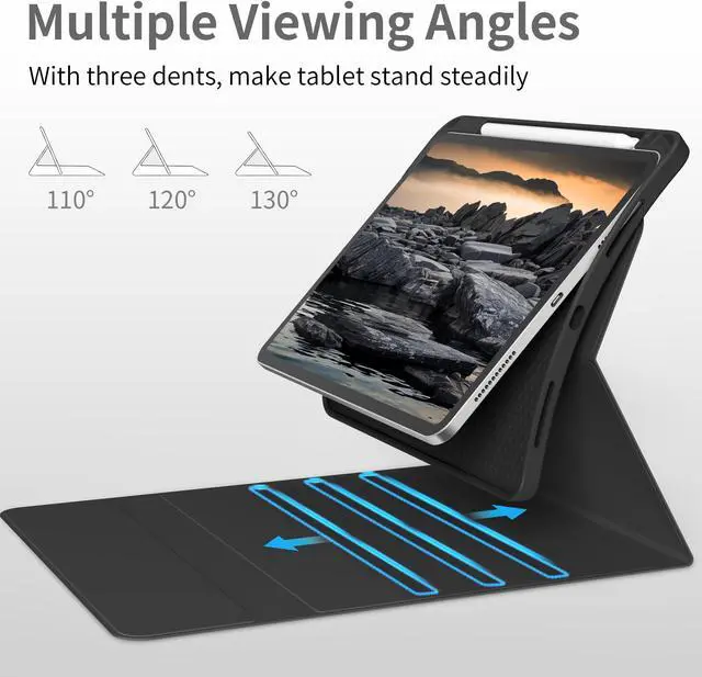 Alt view image 3 of 5 - JKSML Keyboard Case for iPad 10th Generation 10.9 inch 2022, 7 Color Backlight, Case with Keyboard for iPad 10 Gen, Wireless Keyboard, Built-in Pencil Holder, Auto Sleep/Wake, Black