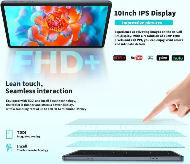 Alt view image 5 of 5 - JJGJ Android Tablet with Keyboard, 10 inch Android 14 Tablet, 12GB RAM+128 Storage(Expand to 1TB), Octa-Core, 2K 1920x 1200 Display, 13MP Dual Camera, 7000mAh, 5G/2.4G WiFi,GPS,Bluetooth 5.0(Green)