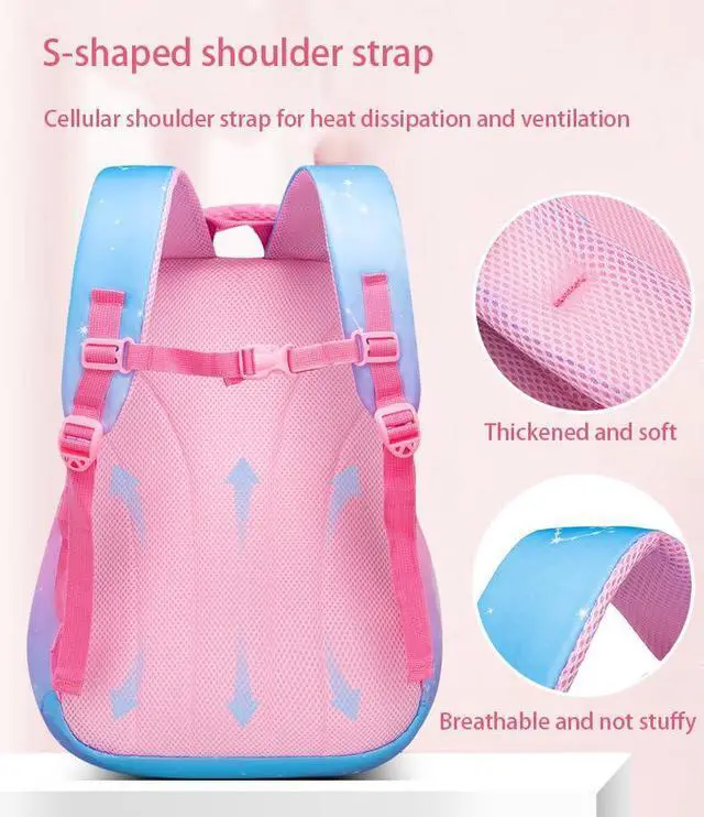 Alt view image 2 of 5 - dKargo 5Pcs Blue Kids School Backpack for Girls Laptop Bag Shoulders Bookbag Schoolbag for Students Teen Kids Daypacks Casual Travel Bag (Blue)