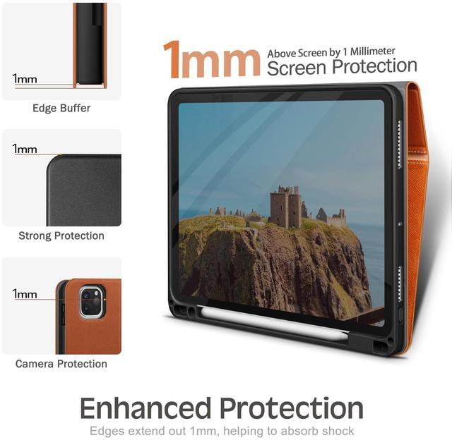 Alt view image 5 of 5 - KingBlanc Case for iPad Pro 13-inch (M4) 2024 with Built-in Pencil Holder, PU Leather Smart Stand Cover, Auto Sleep/Wake, Supports Pencil Pro/Pencil (USB-C), Multi-Viewing/Drawing Angles, Brown