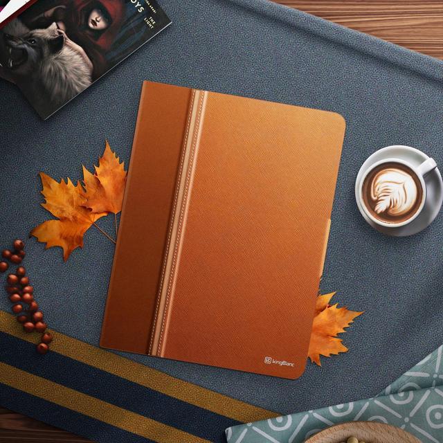 Alt view image 3 of 5 - KingBlanc Case for iPad Pro 13-inch (M4) 2024 with Built-in Pencil Holder, PU Leather Smart Stand Cover, Auto Sleep/Wake, Supports Pencil Pro/Pencil (USB-C), Multi-Viewing/Drawing Angles, Brown